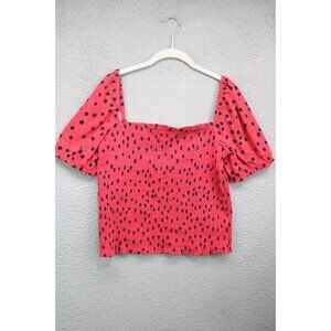Dolan Smocked Crop Top-Size Large-Polka Dot-New without Tags-BOHO-Hippie